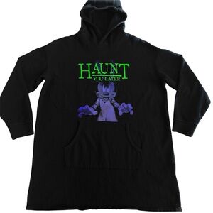 Disney Parks Halloween Minnie "Haunt You‎ Later" Black Sweatshirt Hoodie XL 066